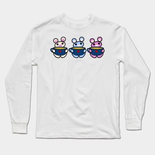 Three Chibis (Tea) Long Sleeve T-Shirt